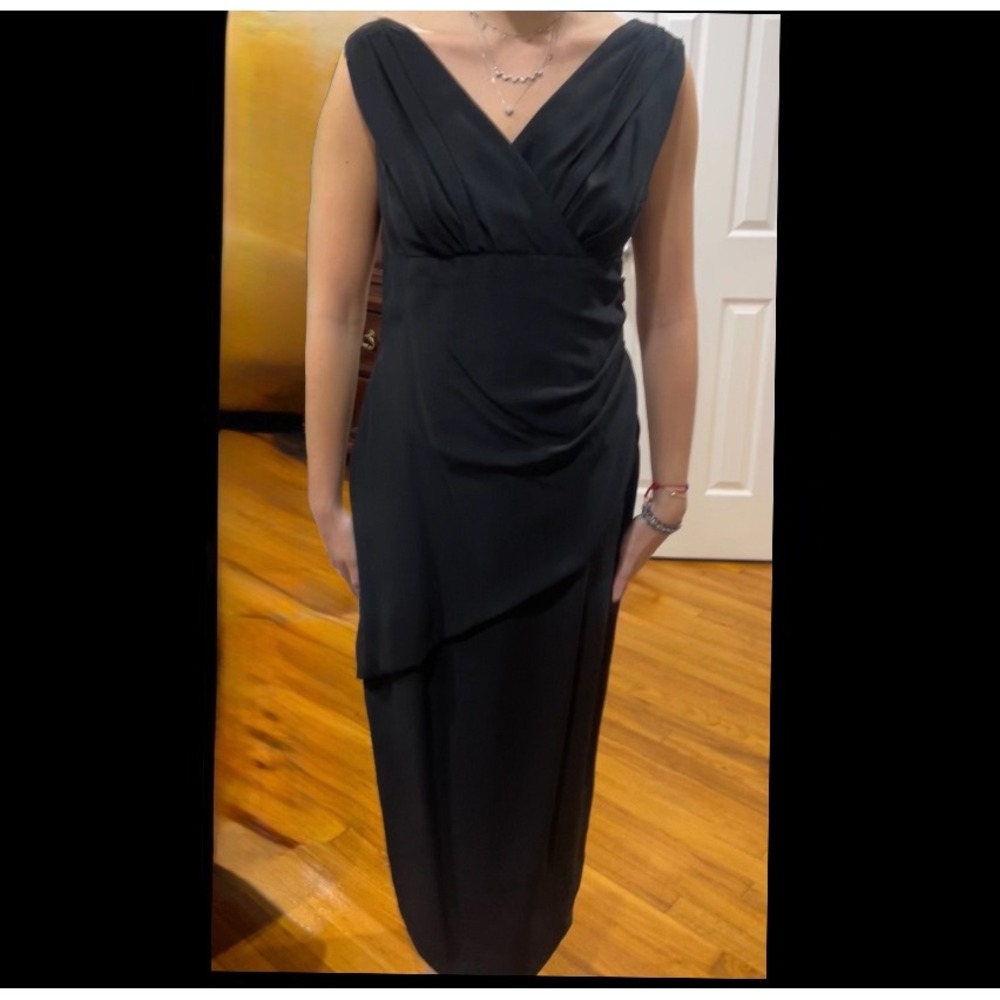 Nicole Miller Black Maxi Dress Evening‎ Gown Formal Party Sleeveless Women's